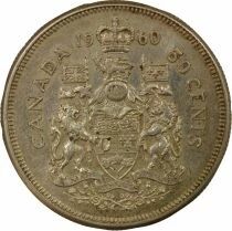 Elizabeth II - 50 Silver Cents, 2nd Portrait - 1960 Ottawa
