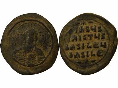 Empire Byzantin Follis, Anonyme, Classe A2 - 976 / 1035 Constantinople, Var. 12/13