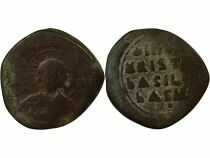 Empire Byzantin Follis, Anonyme, Classe A2 - 976 / 1035 Constantinople, Var. 3