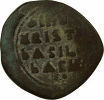 Empire Byzantin Follis, Anonyme, Classe A2 - 976 / 1035 Constantinople, Var. 3