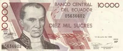 Equateur 10000 Sucres, V. Rocafuerte - Monument Ind�pendance - 1999 - P.127 c