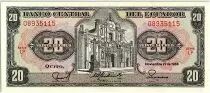 Equateur 20 Sucres  - Eglise, armoiries - 1988