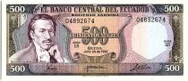 Equateur 500 Sucres Eugenio de Santa Cruz y Espejo - Armoiries - 1982