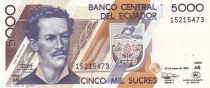 Equateur 5000 Sucres - Juan Montalvo - Tortue - 1999 - P.128c