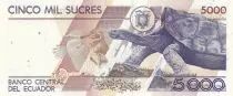 Equateur 5000 Sucres - Juan Montalvo - Tortue - 1999 - P.128c