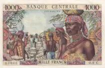 Equatorial African States 1000 Francs Cotton market - Woodsman - 1963 - Letter C Congo - Specimen