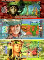 Equatorial Territories 35 Francs, Set of 3 banknotes : Amazonas - Isabela Island - Borneo 2014