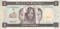 Eritrea 1 Nakfa - Three Girls - Children in bus school - 1997 - NEUF - P.1