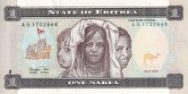 Eritrea 1 Nakfa - Three Girls - Children in bus school - 1997 - Serial AG - P.1