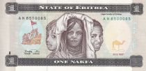 Eritrea 1 Nakfa - Three Girls - Children in bus school - 1997 - Serial AN - P.1