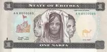 Eritrea 1 Nakfa - Three Girls - Children in bus school - 1997 - Serial AN - P.1