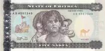 Eritrea 5 Nakfa - Three - Jacaranda - 1997 - Serial AB - P.2