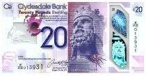 Escocia 20 Pounds Robert The Bruce - Clydesdale Bank - Polymer 2019 (2020) - UNC