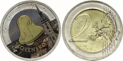Eslovaquia 2 Euros - Velvet Revolution - Colorised - 2009