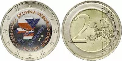 Eslovaquia 2 Euros - Visegrad group - Colorised - 2011