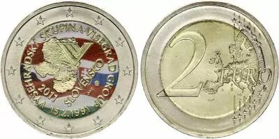 Eslovaquia 2 Euros - Visegrad group - Colorised - 2011