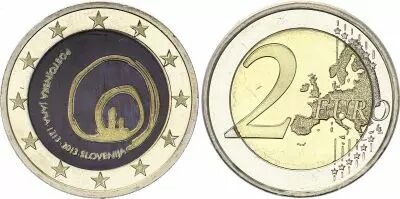 Eslovenia 2 Euros - Postojna Cave - Colorised - 2013