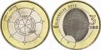 Eslovenia 3 Euros - Victory of Rudolf Svetko at the Olympic Games of Stockolm - 2012 - Bimetalic