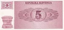 Eslovenia 5 Tolar - Mountain - 1990 - UNC - P.3
