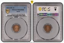 Espagne 1 centimo - Alfonso XIII  - 1912 - PCGS MS 65RB