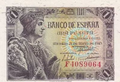 Espagne 1 Peseta - Fernando el catolico - S�rie F.40 - 1943 - P.126