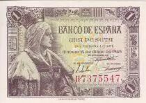 Espagne 1 Peseta - Isabelle la Catholique - S&eacute;rie H - 1945 - P.128