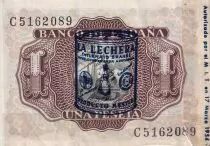 Espagne 1 Peseta - Marqu&eacute;s de Santa Cruz - La lechera - 1953 - P.144var