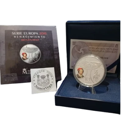 Espagne 10 Euro - Renaissance  - Coloris� 2019 en coffret avec certificat