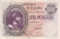 Espagne 1000 Pesetas - Carlos I - 1940 - P.125