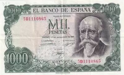 Espagne 1000 Pesetas 1971 - Jos� Echegaray - Madrid  - S�rie 5D