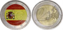 Espagne 2 Euros - 10 ans UEM - Colorisée - 2009 - Bimétallique