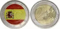 Espagne 2 Euros - 10 ans UEM - Coloris&eacute;e - 2009 - Bim&eacute;tallique