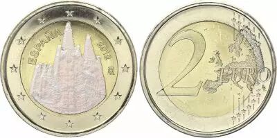 Espagne 2 Euros - Cath�drale de Burgos - Coloris�e - 2012