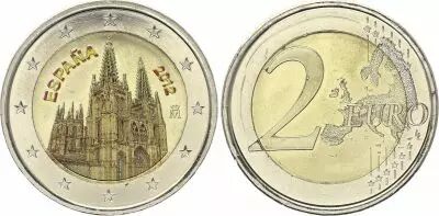Espagne 2 Euros - Cath�drale de Burgos - Coloris�e - 2012