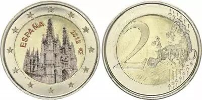 Espagne 2 Euros - Cath�drale de Burgos - Coloris�e - 2012