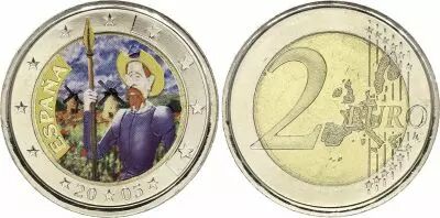 Espagne 2 Euros - Don Quichotte - Coloris�e - 2005