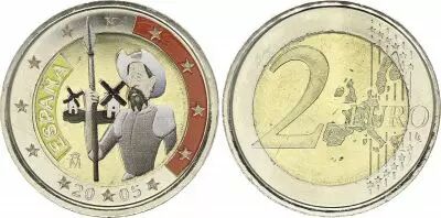 Espagne 2 Euros - Don Quichotte - Coloris�e - 2005