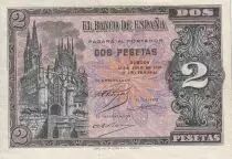 Espagne 2 Pesetas - Eglise gothique de Burgos - 1938 - P.109