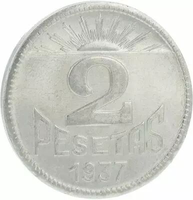 Espagne 2 Pesetas Consejo de Asturias y Le�n -1937