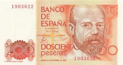 Espagne 200 Pesetas - Leopoldo Alas Clarin - 1980 - P.156