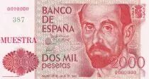 Espagne 2000 Pesetas - Juan Ramon Jimenez  - 1980 - Sp&eacute;cimen