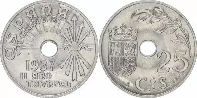 Espagne 25 centimos - R�publique  -1937