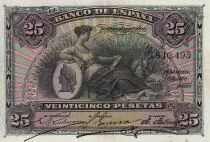 Espagne 25 Pesetas - Femme assise - 1907 - P.62a