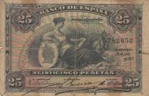 Espagne 25 Pesetas - Femme assise - 1907 - S&eacute;rie 4
