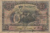 Espagne 25 Pesetas - Femme assise - 1907 - S&eacute;rie 4