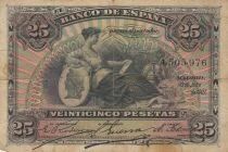 Espagne 25 Pesetas - Femme assise - 1907