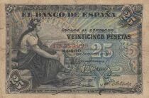 Espagne 25 Pesetas - Femme assise - Armoiries - 1906 - S&eacute;rie C