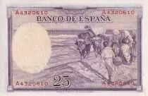 Espagne 25 Pesetas - Joaquin Sorolla - 1936 - P.87b