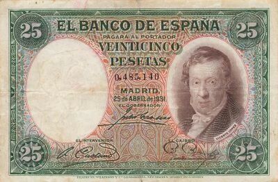 Espagne 25 Pesetas - Vicente Lopez - 1931 - P.81