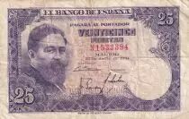 Espagne 25 Pesetas Isaac Albeniz - 1954 S&eacute;rie N